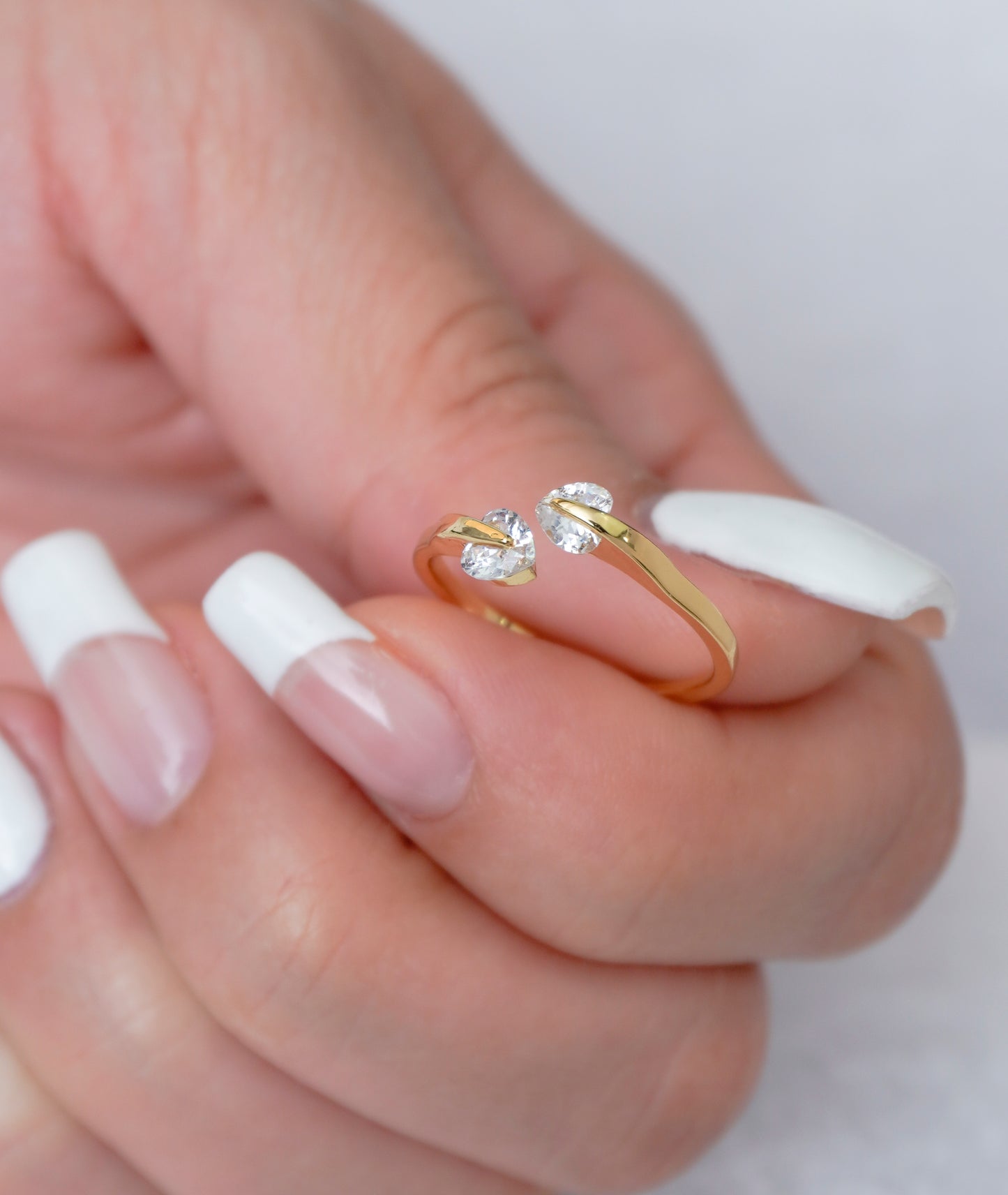 Anillo Circonia Corazon Ajustable