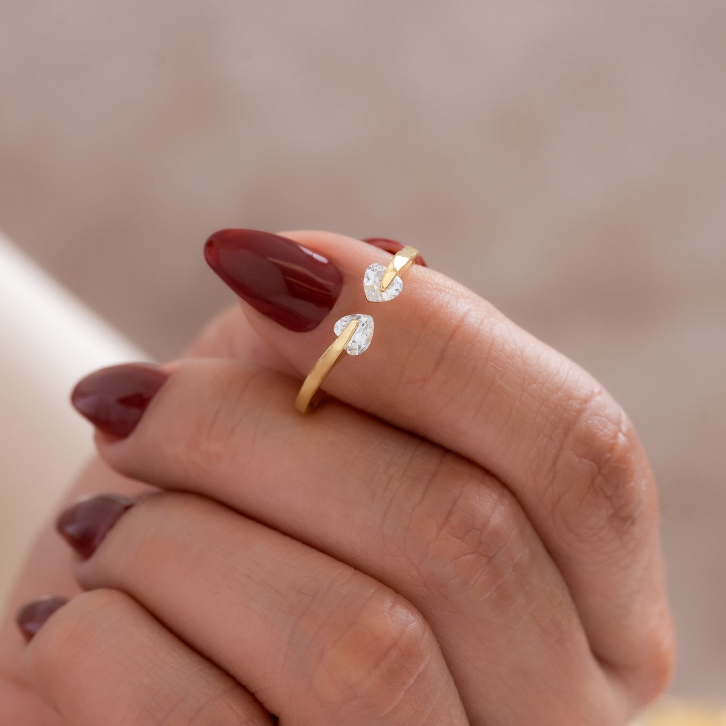 Anillo Circonia Corazon Ajustable