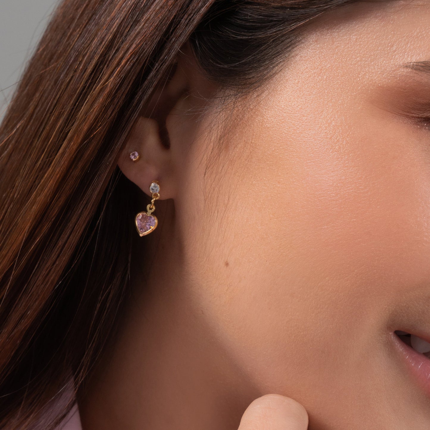 Arete Corazón Circonias 1.7 Cms