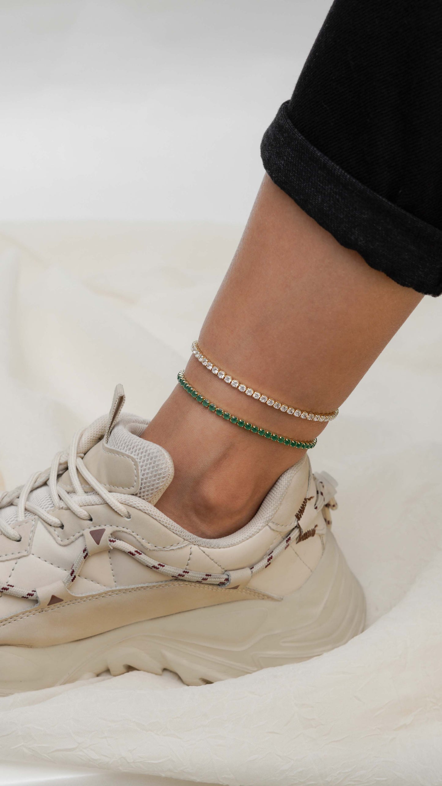 Tobillera Circonias Unisex 22 Cms + Extensor