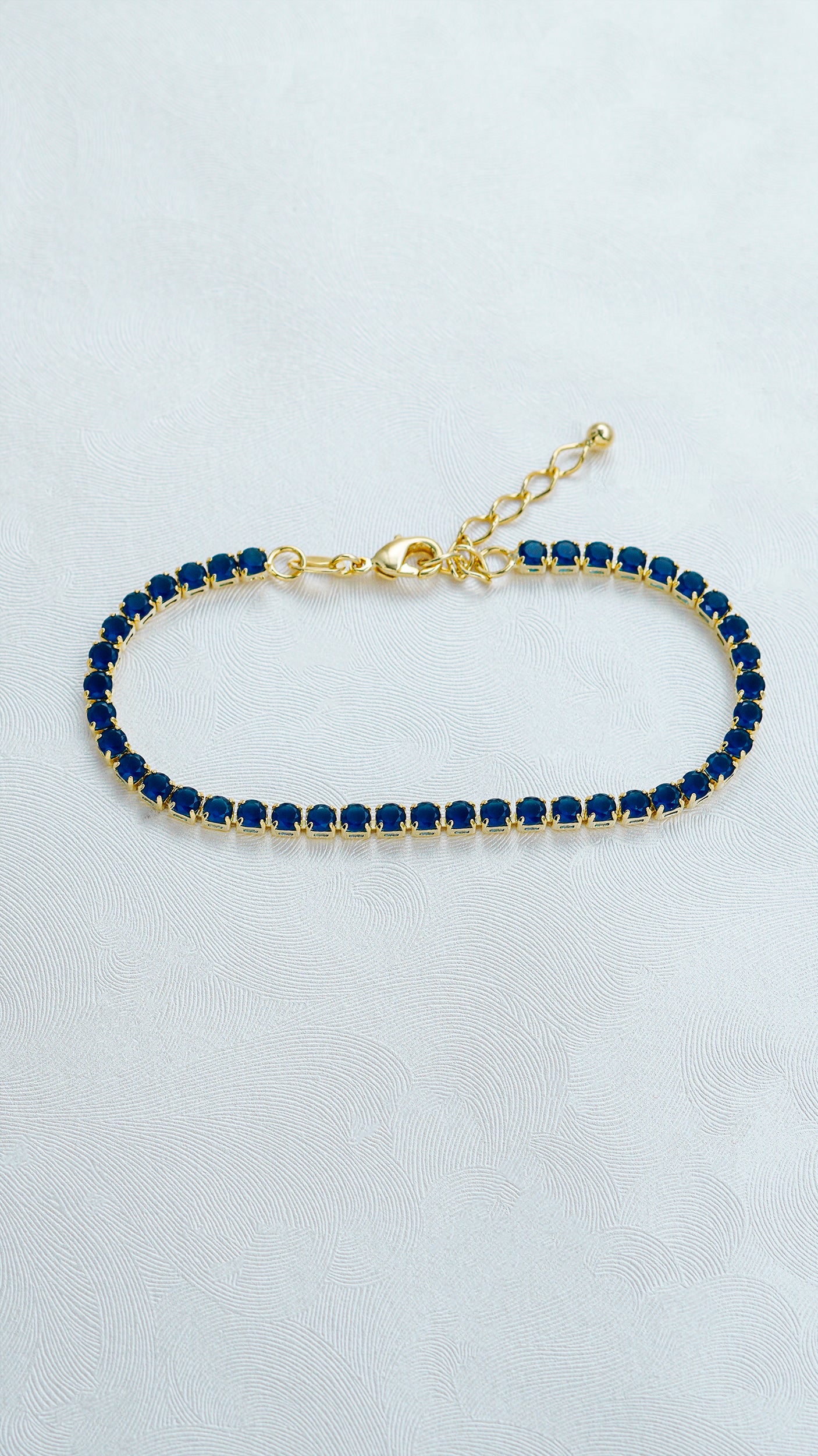 Pulsera Circonias Azul Unisex 16 Cms + Extensor