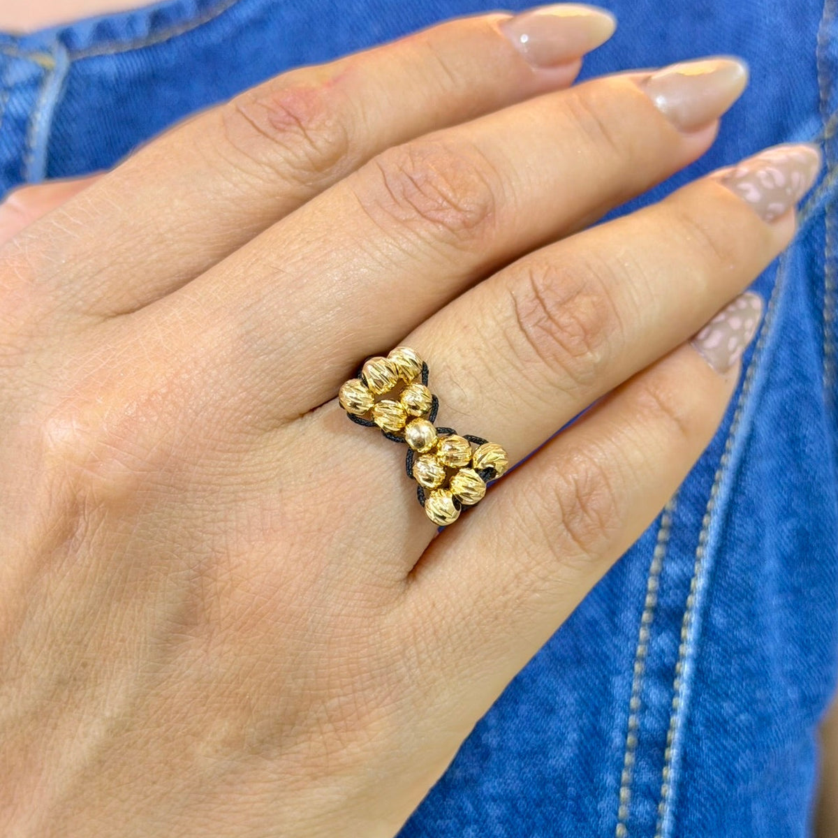 Anillo tejido moño