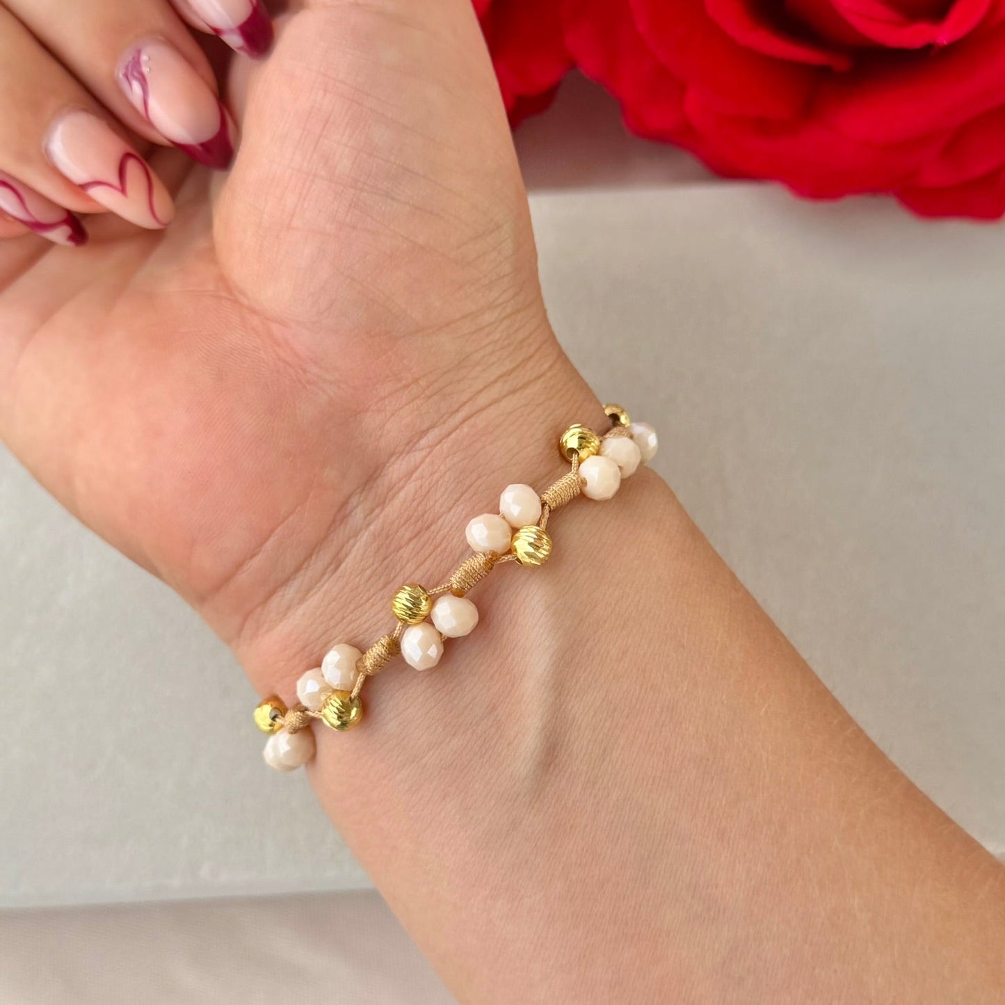 PULSERA TEJIDA MURANOS