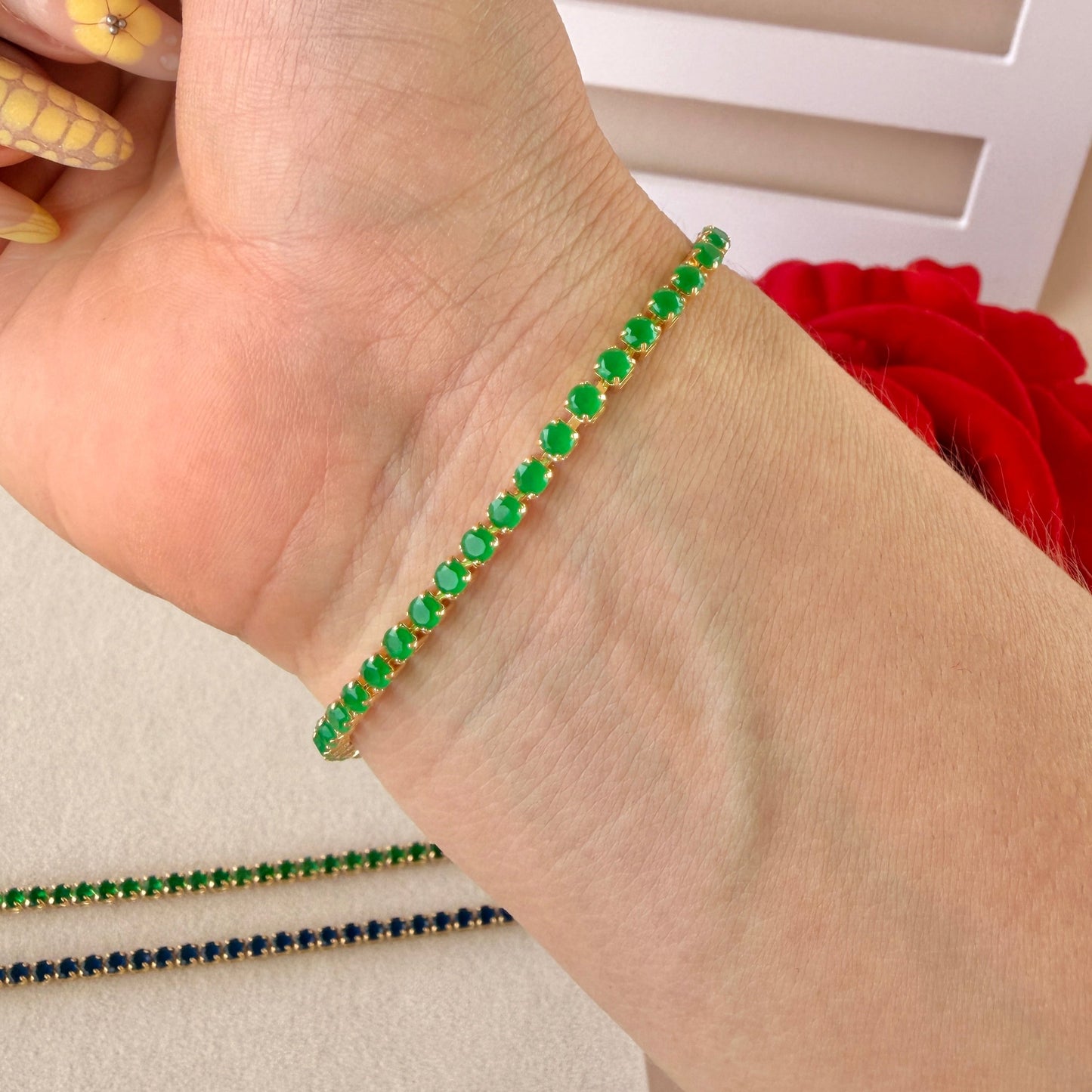 PULSERA TENIS BROCHE PRESION 3MM 18CM