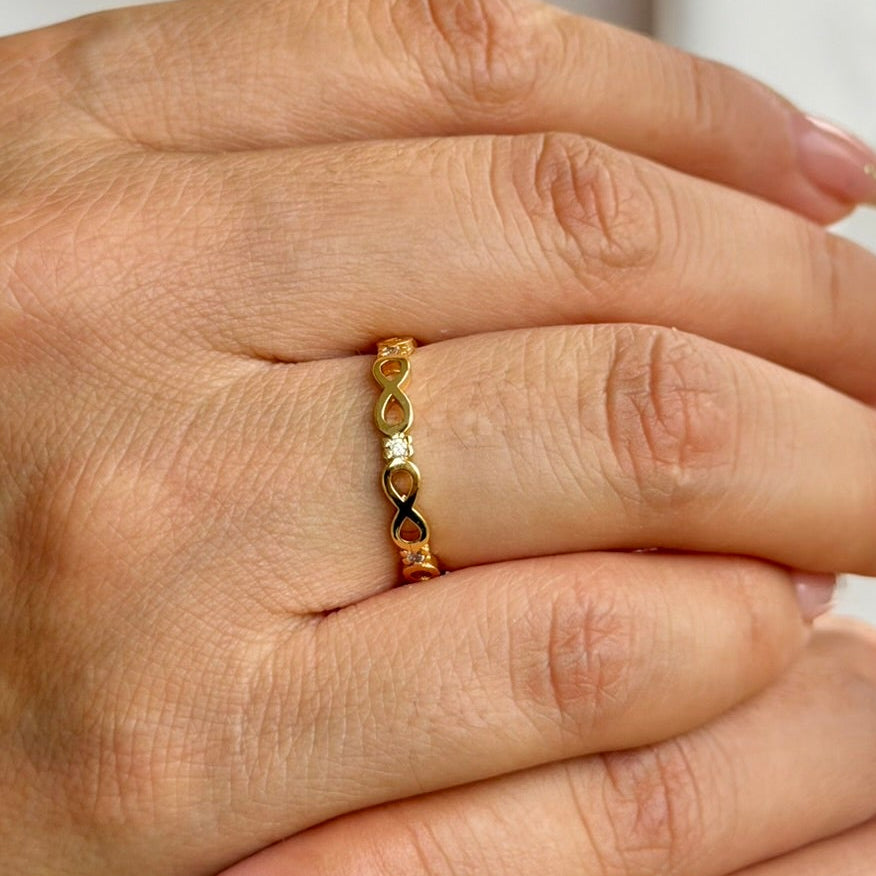 ANILLO INFINITOS PIEDRAS CRISTAL