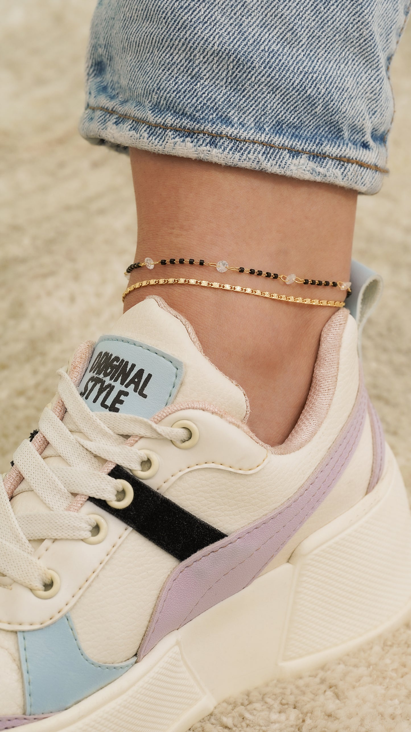 Tobillera Circonia Bicolor 24.5cm