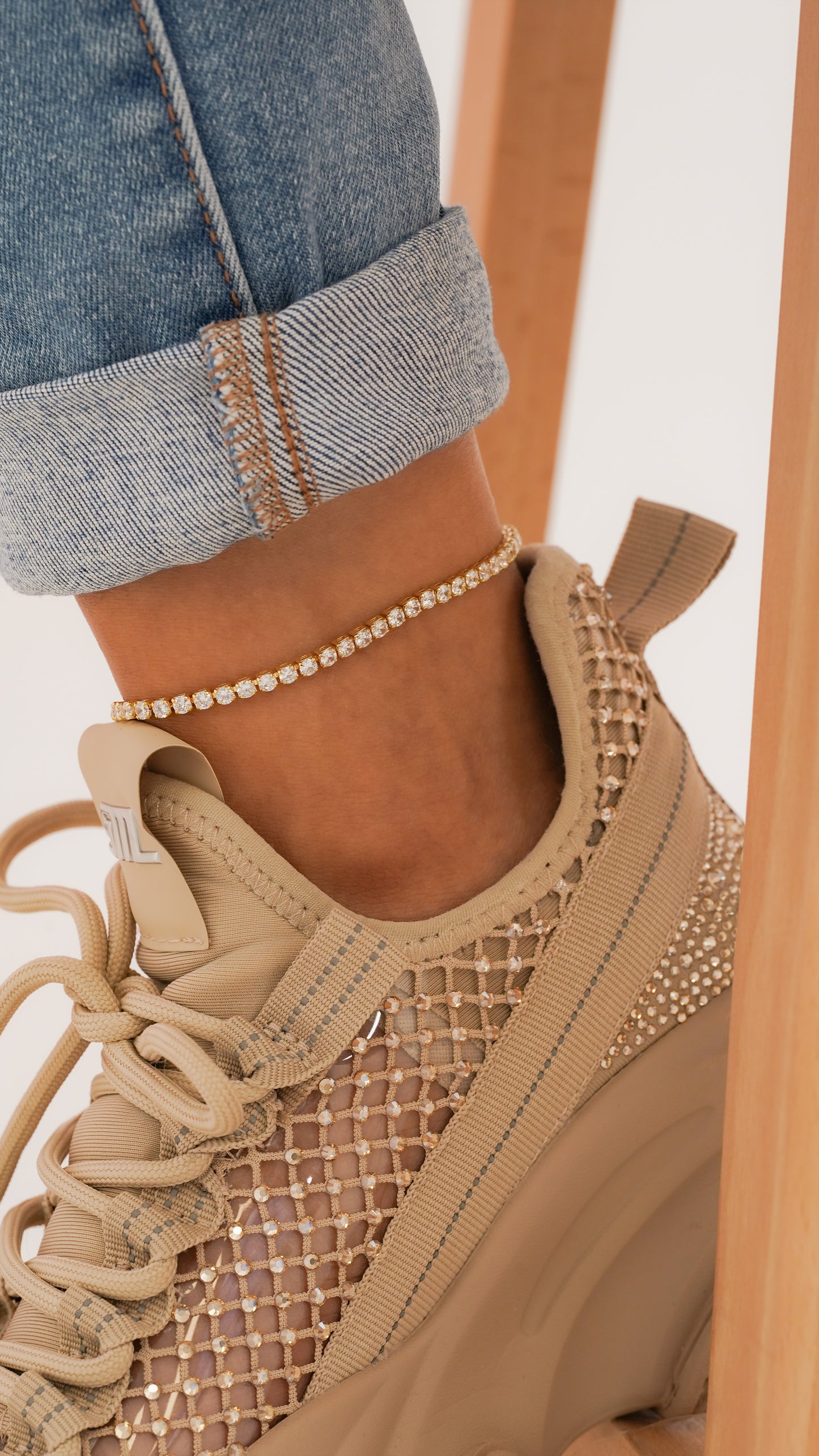 Tobillera Circonias Unisex 22 Cms + Extensor