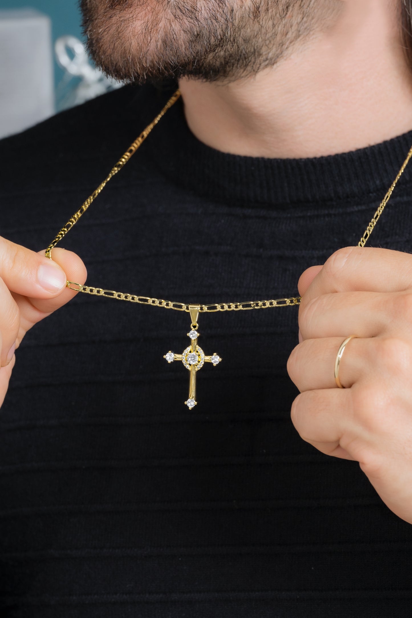 Cadena Tejido 3*1 Diamantada 2mm 65 Cms