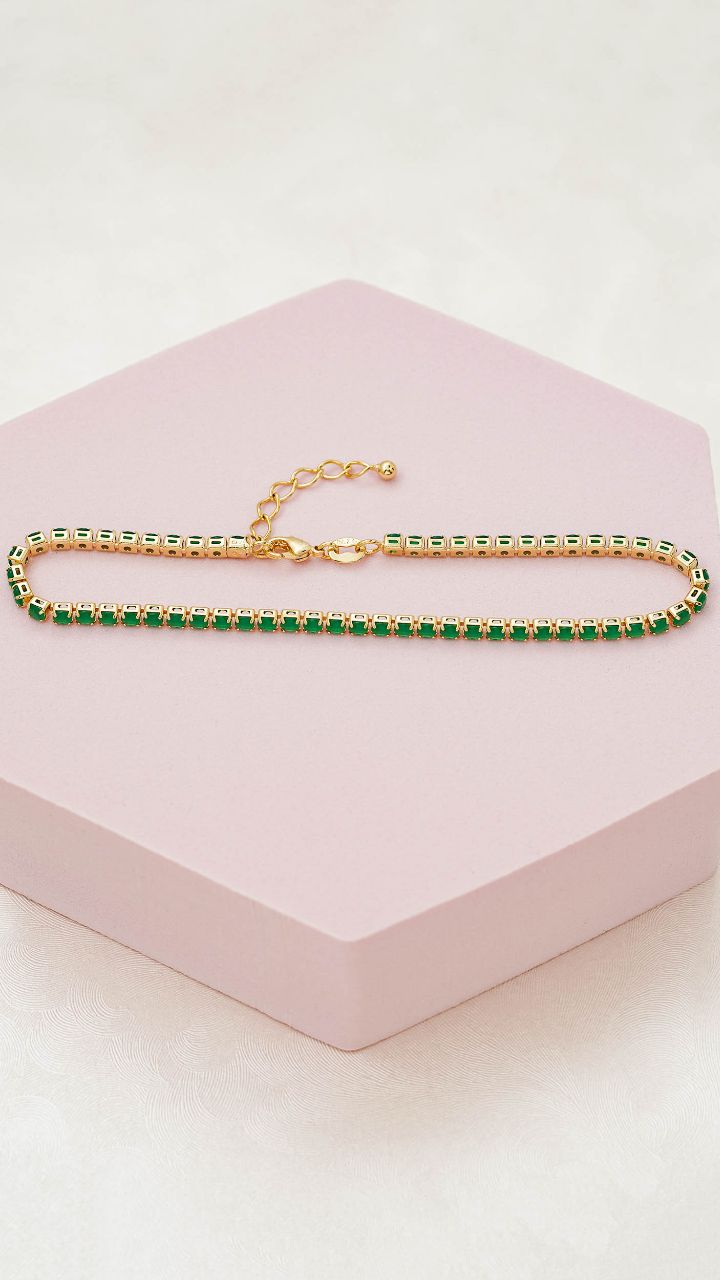 Tobillera Circonias Unisex 22 Cms + Extensor