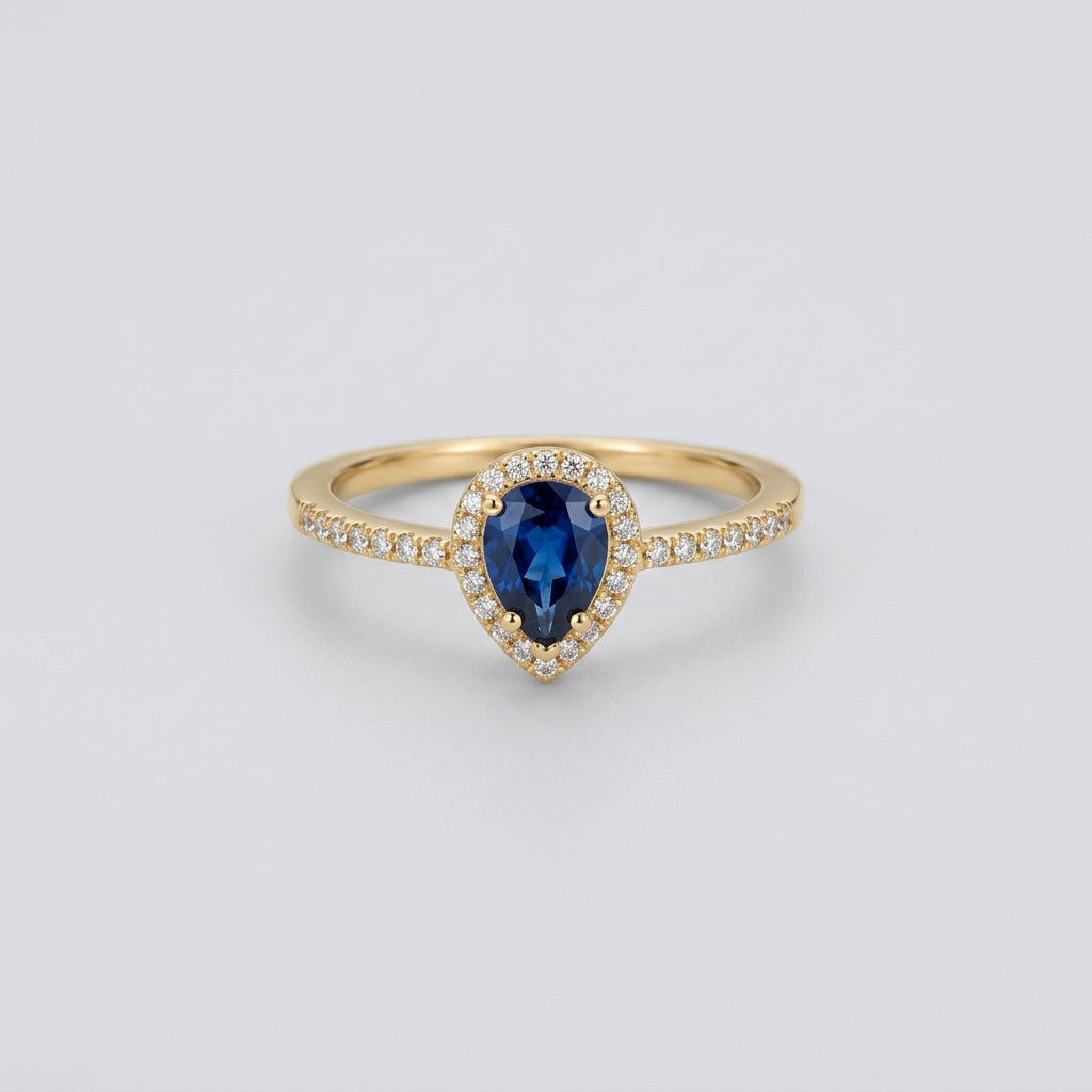 ANILLO GOTA AZUL CIRCON