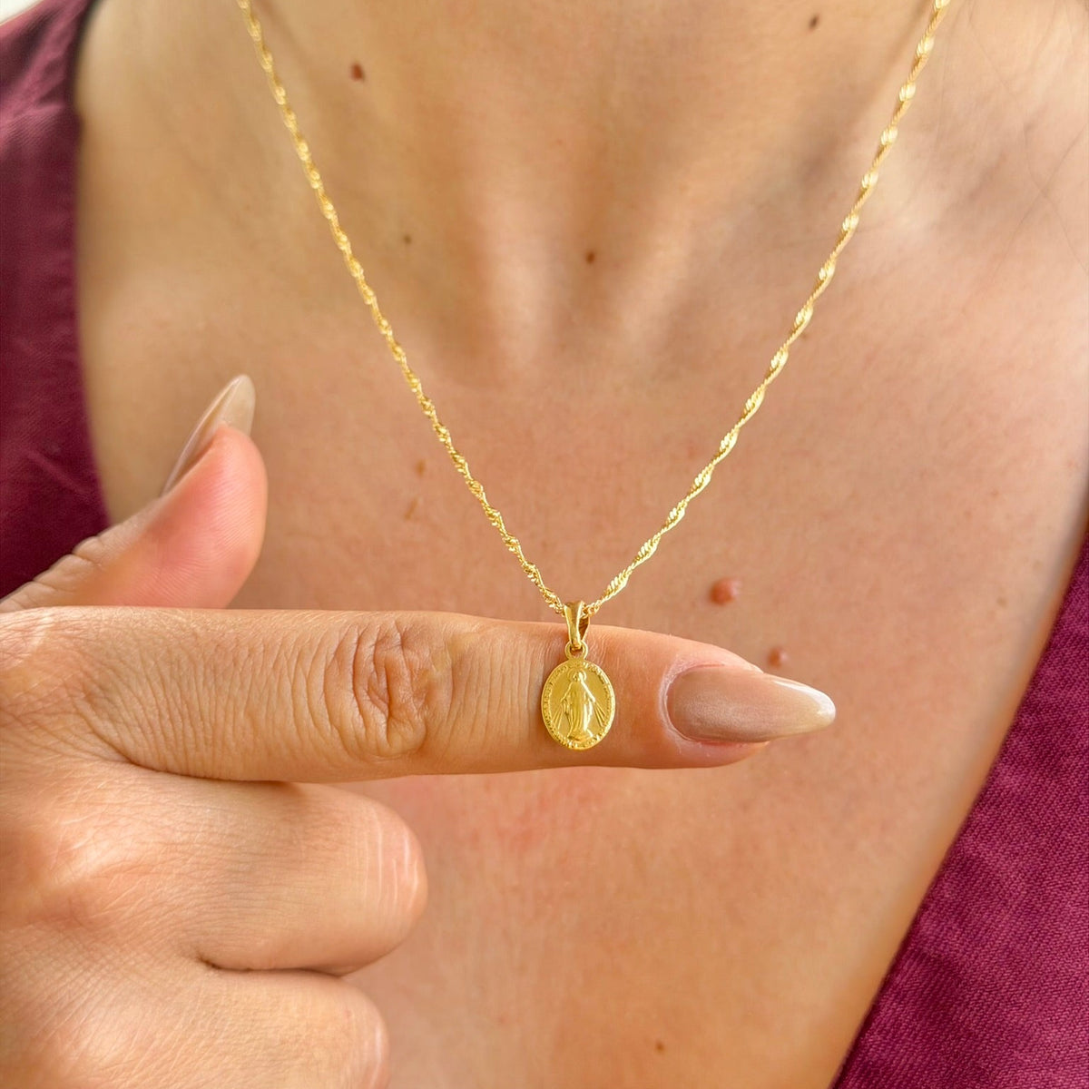 SET CADENA + DIJE MILAGROSA