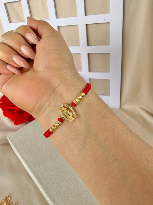 PULSERA TEJIDA VIRGEN DEL GUADALUPE.