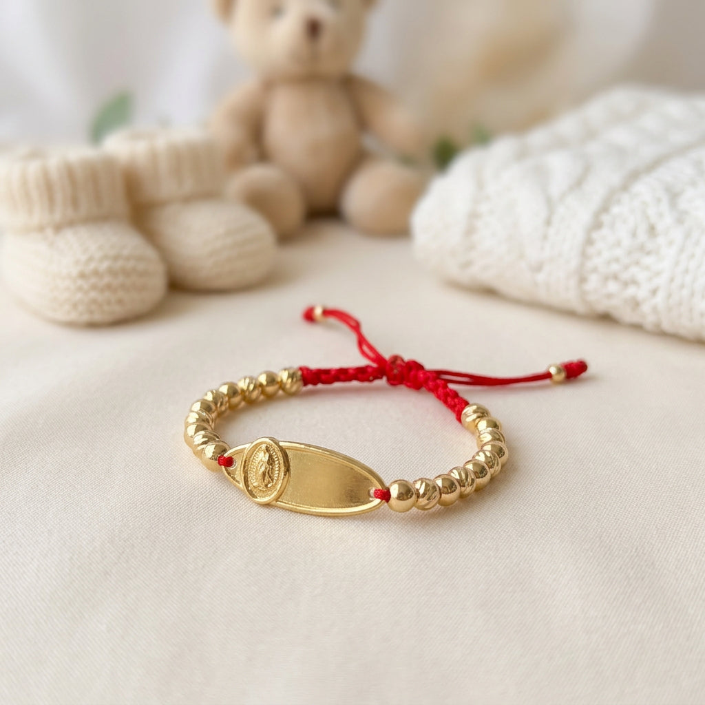 Bajo su Manto – Pulsera Guadalupe Personalizada para Bebé