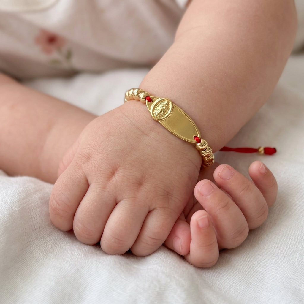 Bajo su Manto – Pulsera Guadalupe Personalizada para Bebé