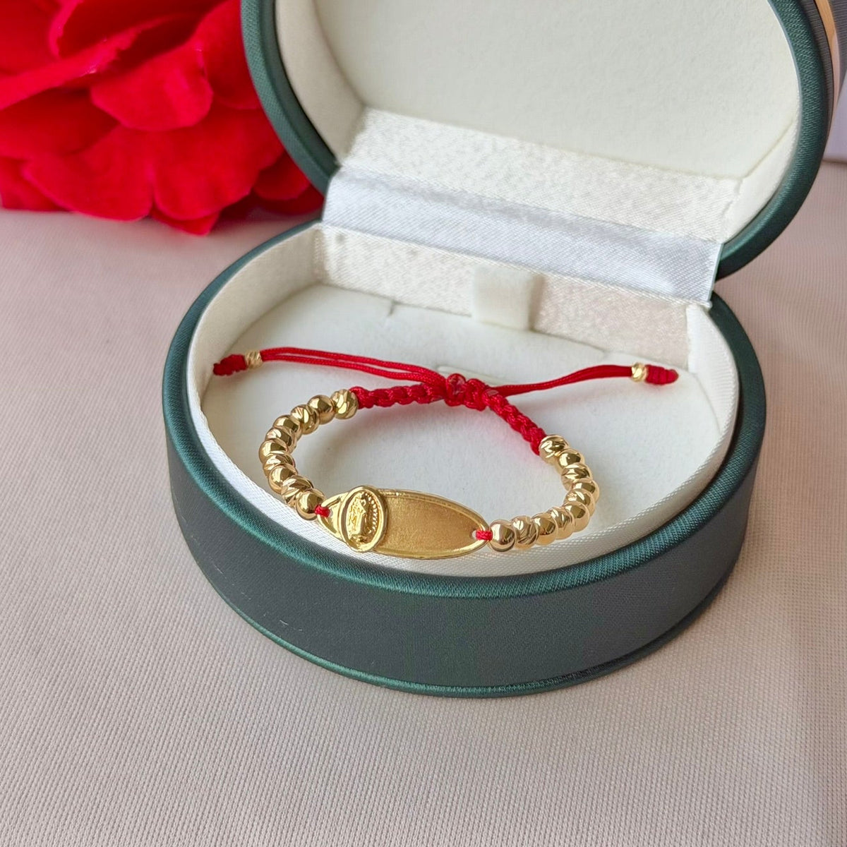 Bajo su Manto – Pulsera Guadalupe Personalizada para Bebé