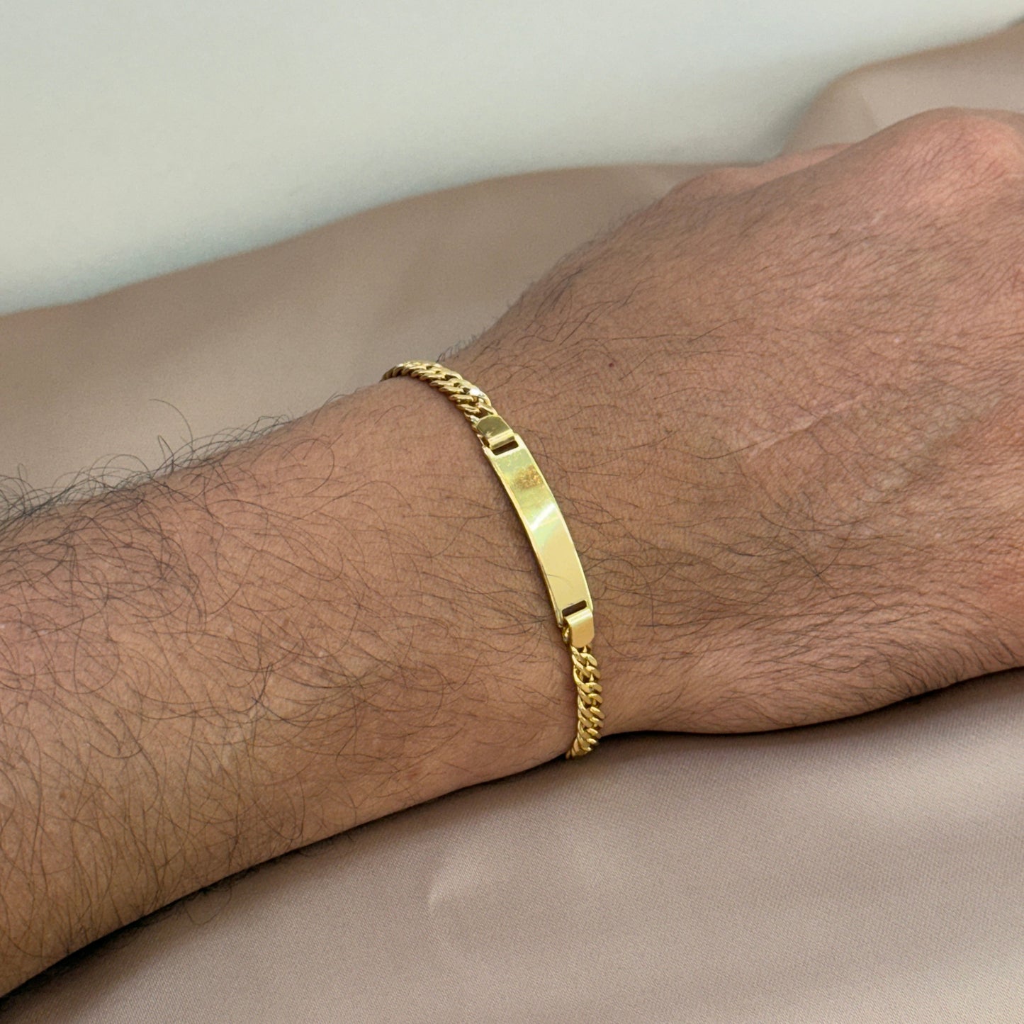 PULSERA GRUMET PLACA LISA 20CM