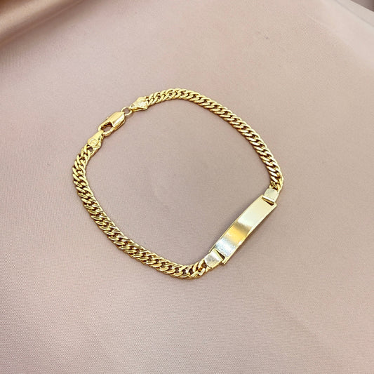 PULSERA GRUMET PLACA LISA 20CM