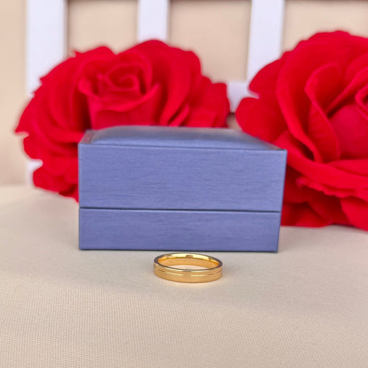 ANILLO LISO TALLADO RAYA
