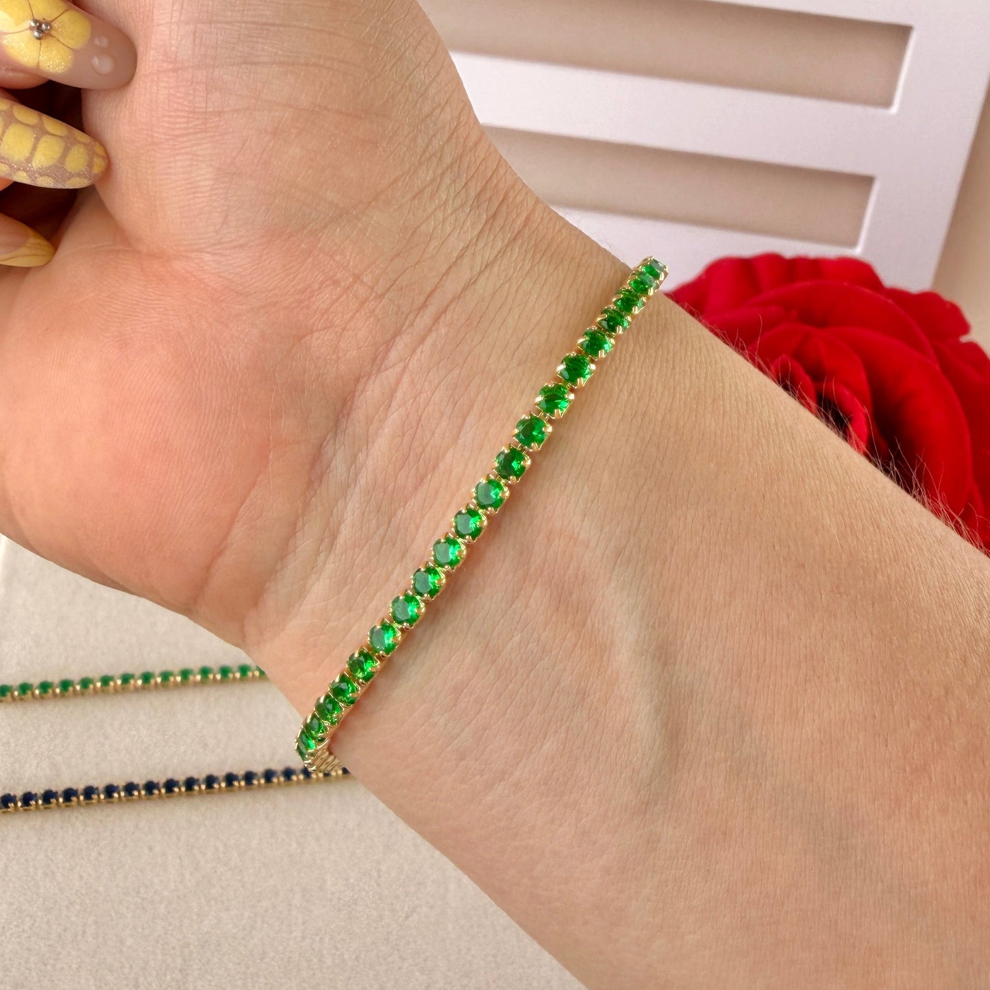 PULSERA TENIS BROCHE PRESION 3.1MM 18CM