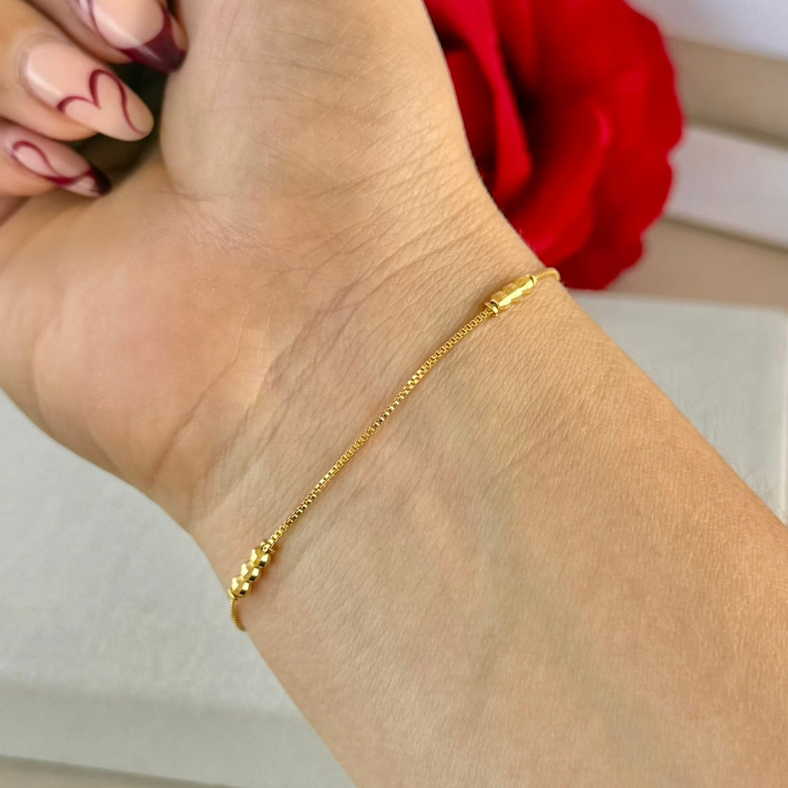 PULSERA VENECIANA BALIN DIAMANTADO 18 CM