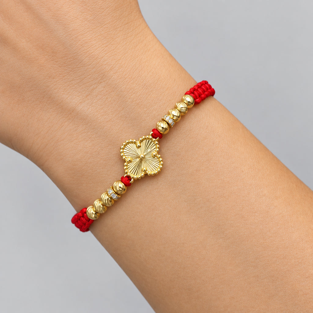 PULSERA TREBOL CON RONDELES