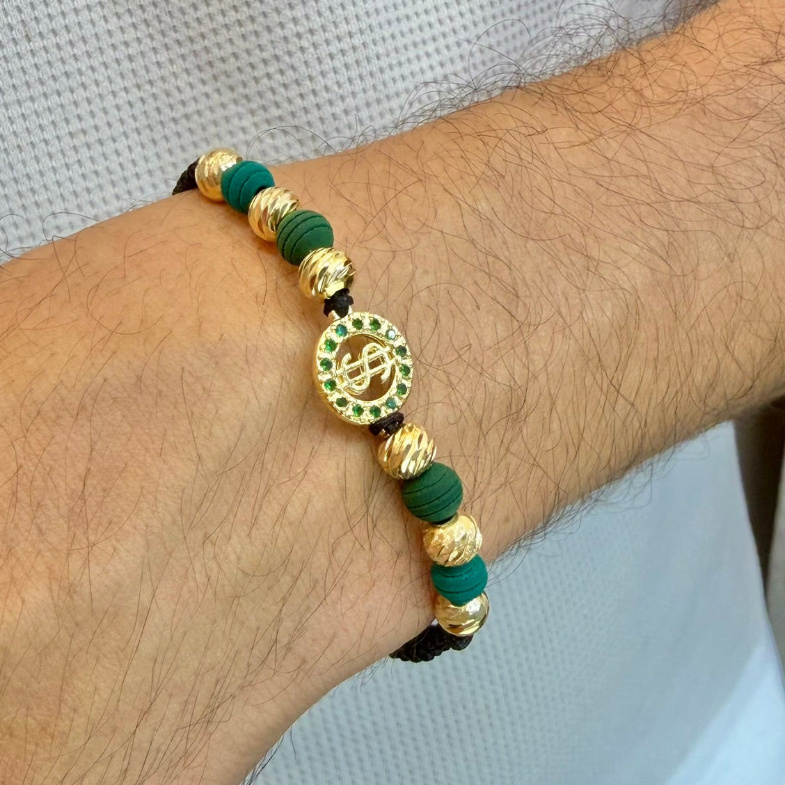 PULSERA SIGNO PESOS RONDEL VERDE