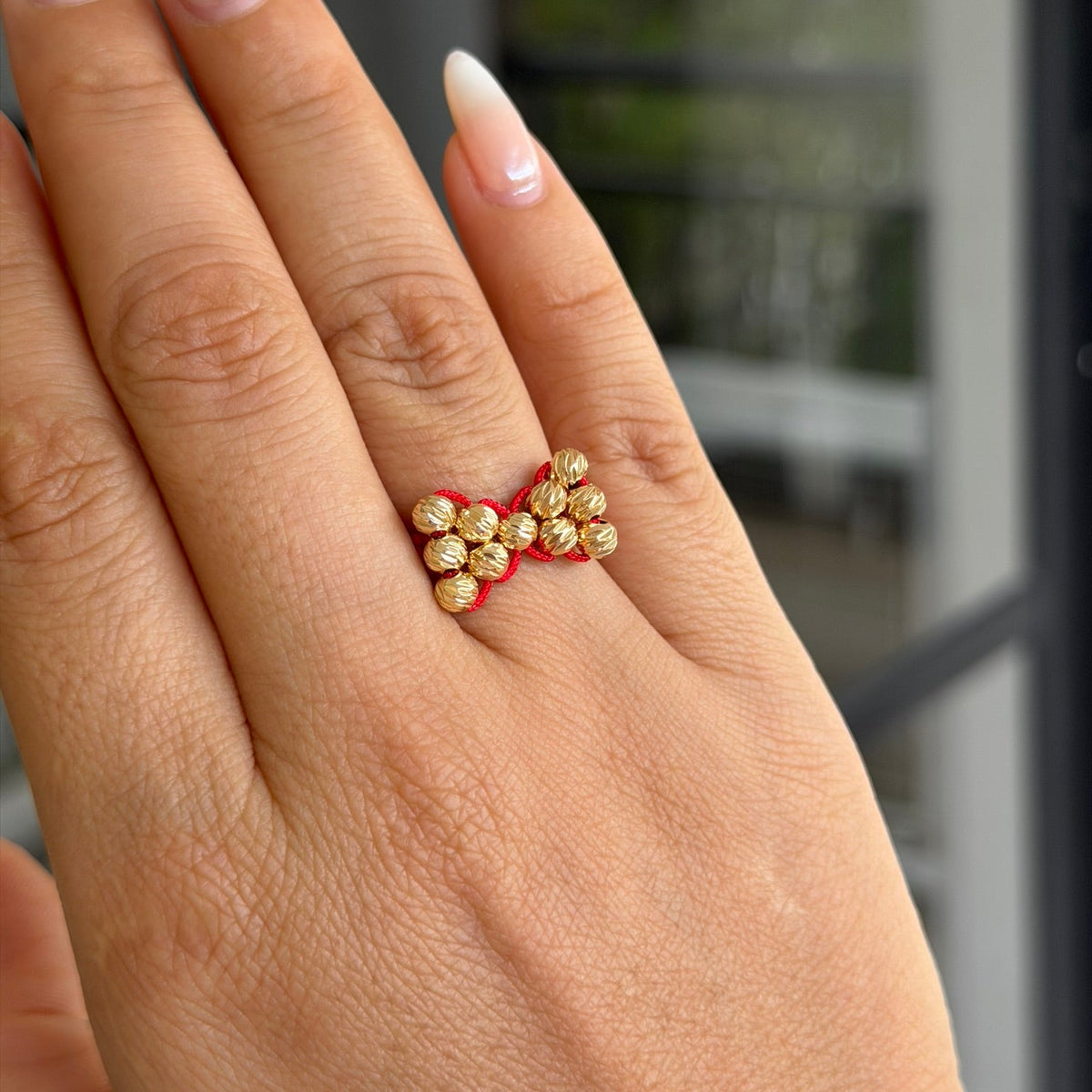 Anillo tejido moño