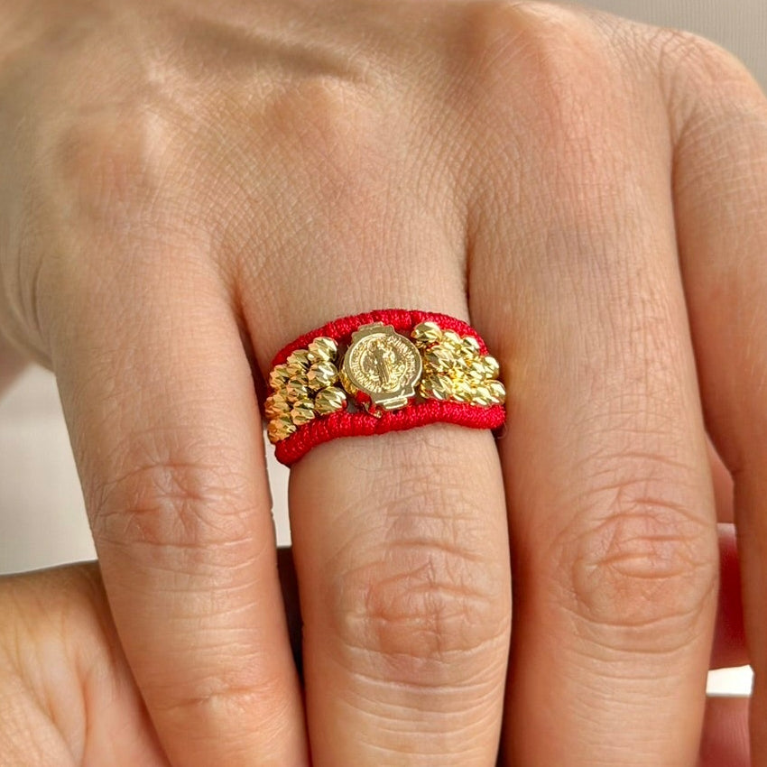 ANILLO TEJIDO SAN BENITO PROTECCION BRUJULA