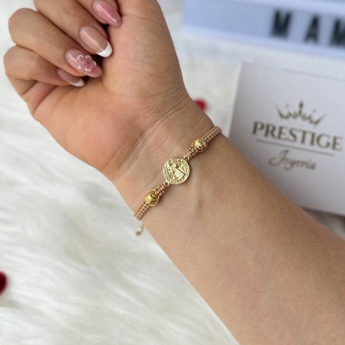 Pulsera San benito con balin diamantado