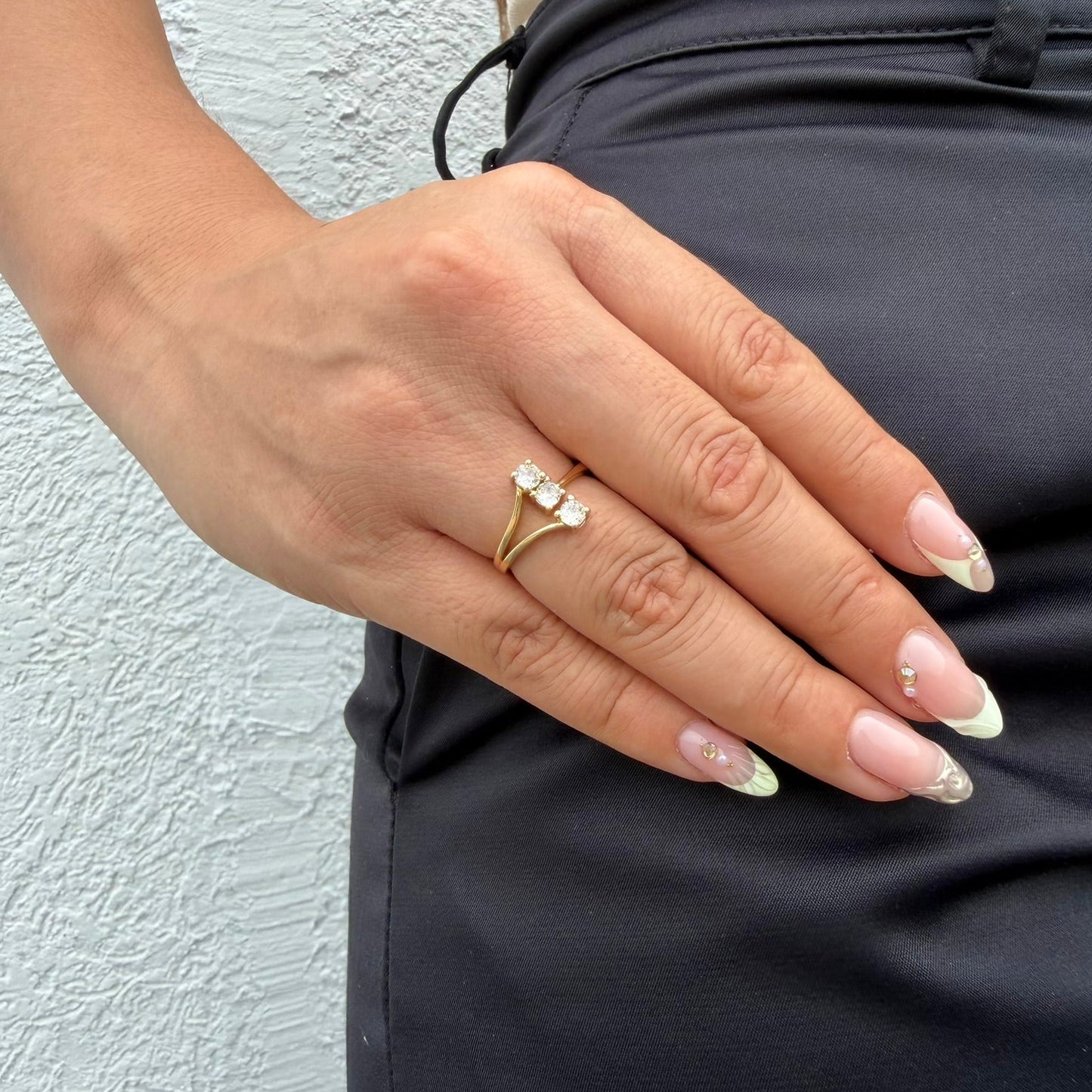 ANILLO 3 PIEDRAS CUADRADAS