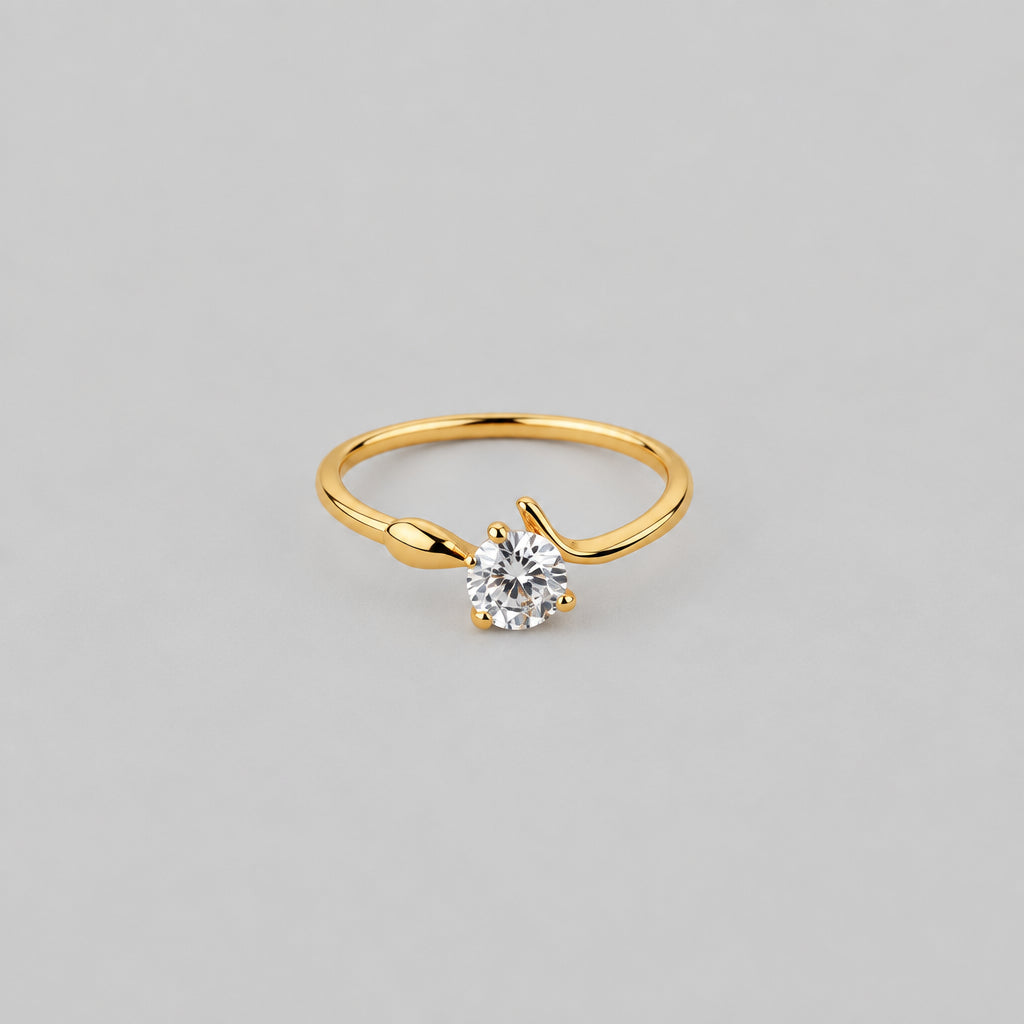 ANILLO SOLITARIO GOTA LISA LADO 6MM