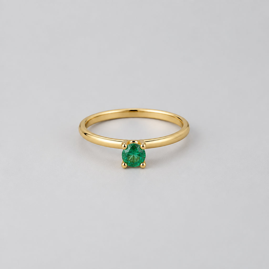 ANILLO SOLITARIO CIRCON ALTO 5MM