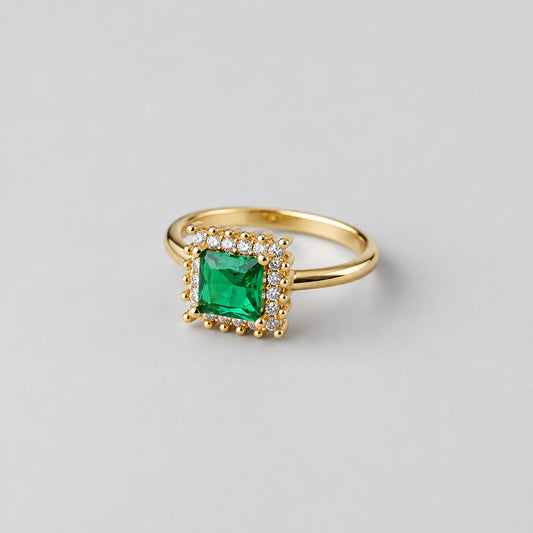 ANILLO CUADRADO PIEDRA BORDE CIRCON