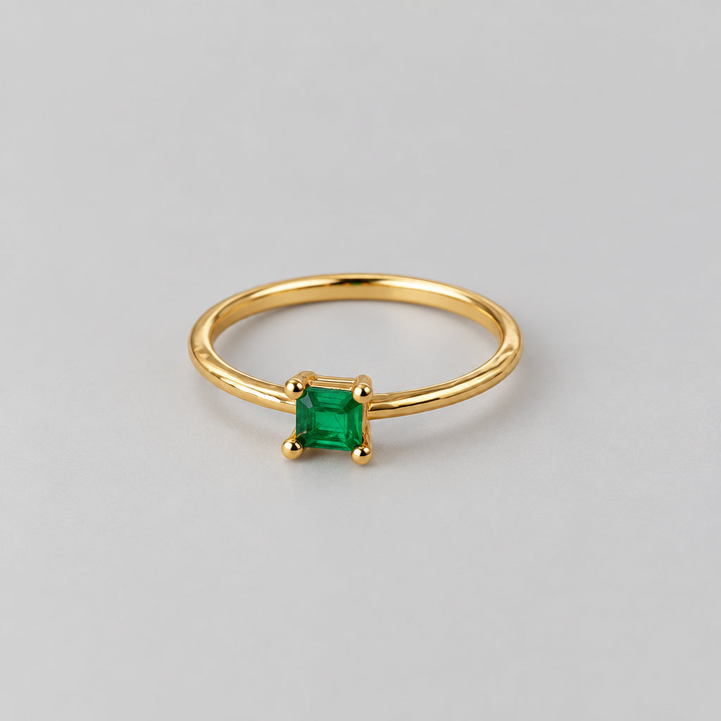 ANILLO SOLITARIO CIRCON CUADRADO