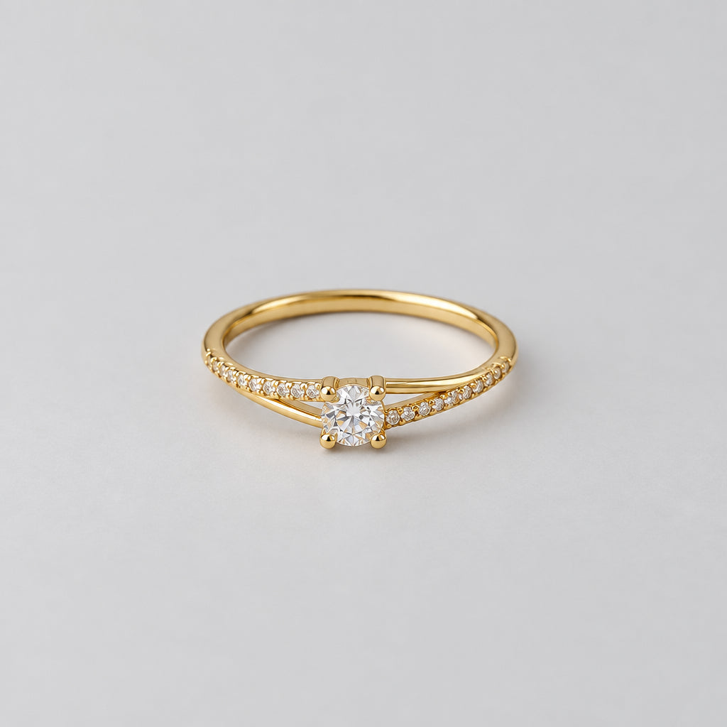 ANILLO SOLITARIO CIRCON LADOS