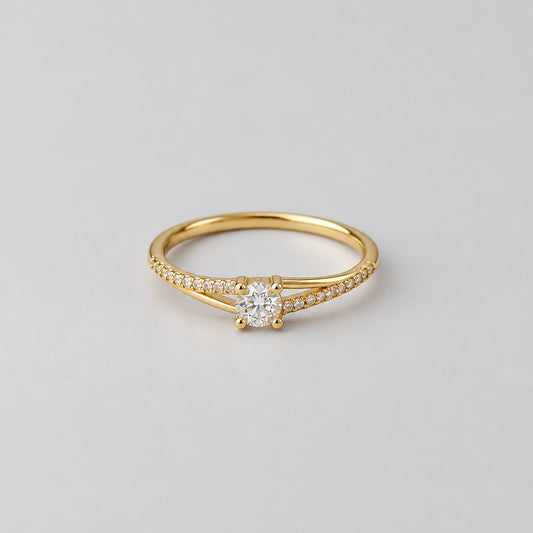 ANILLO SOLITARIO CIRCON LADOS