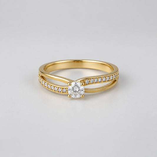 ANILLO SOLITARIO OLA LISO CIRCON