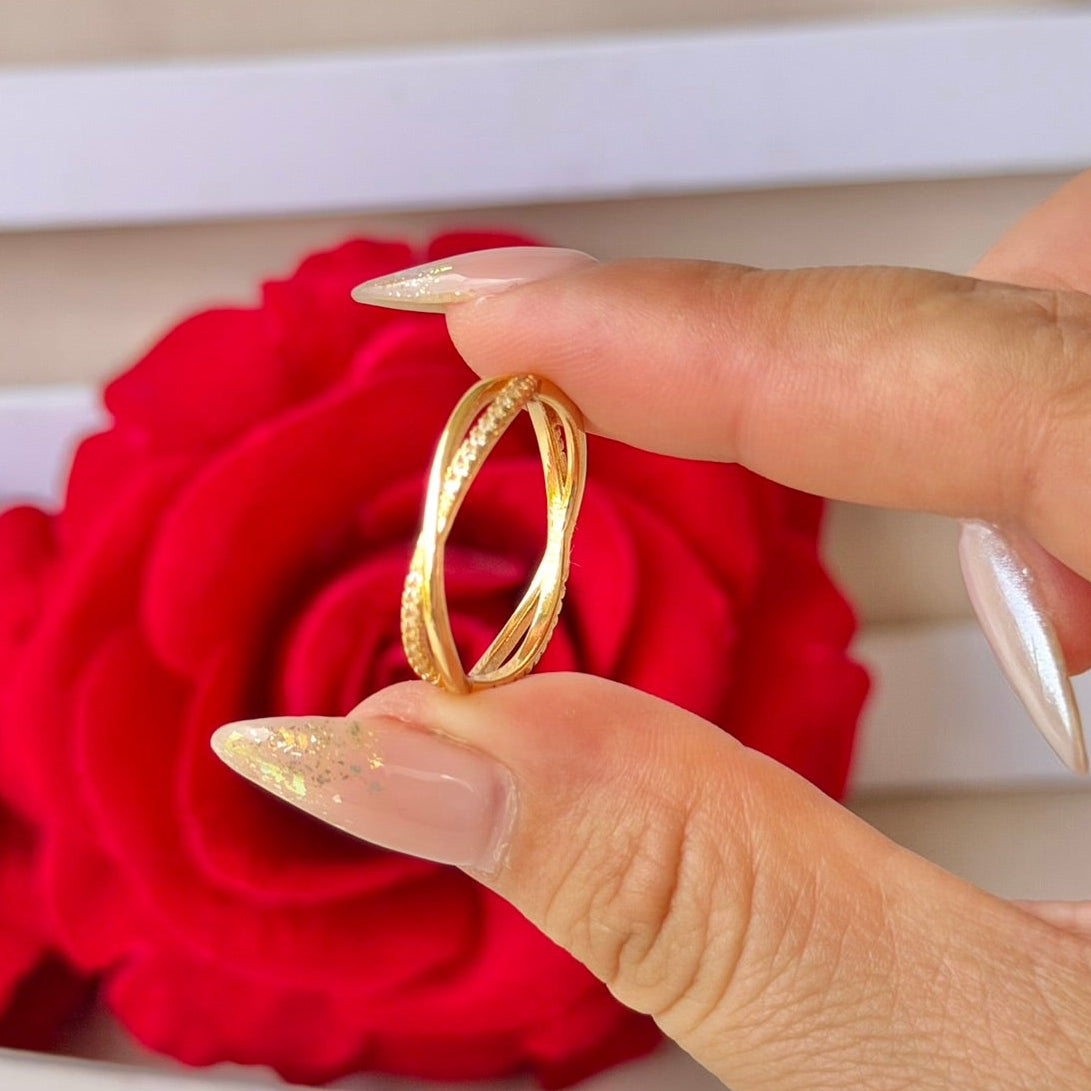 ANILLO ENLAZADO X2 LISO CIRCON