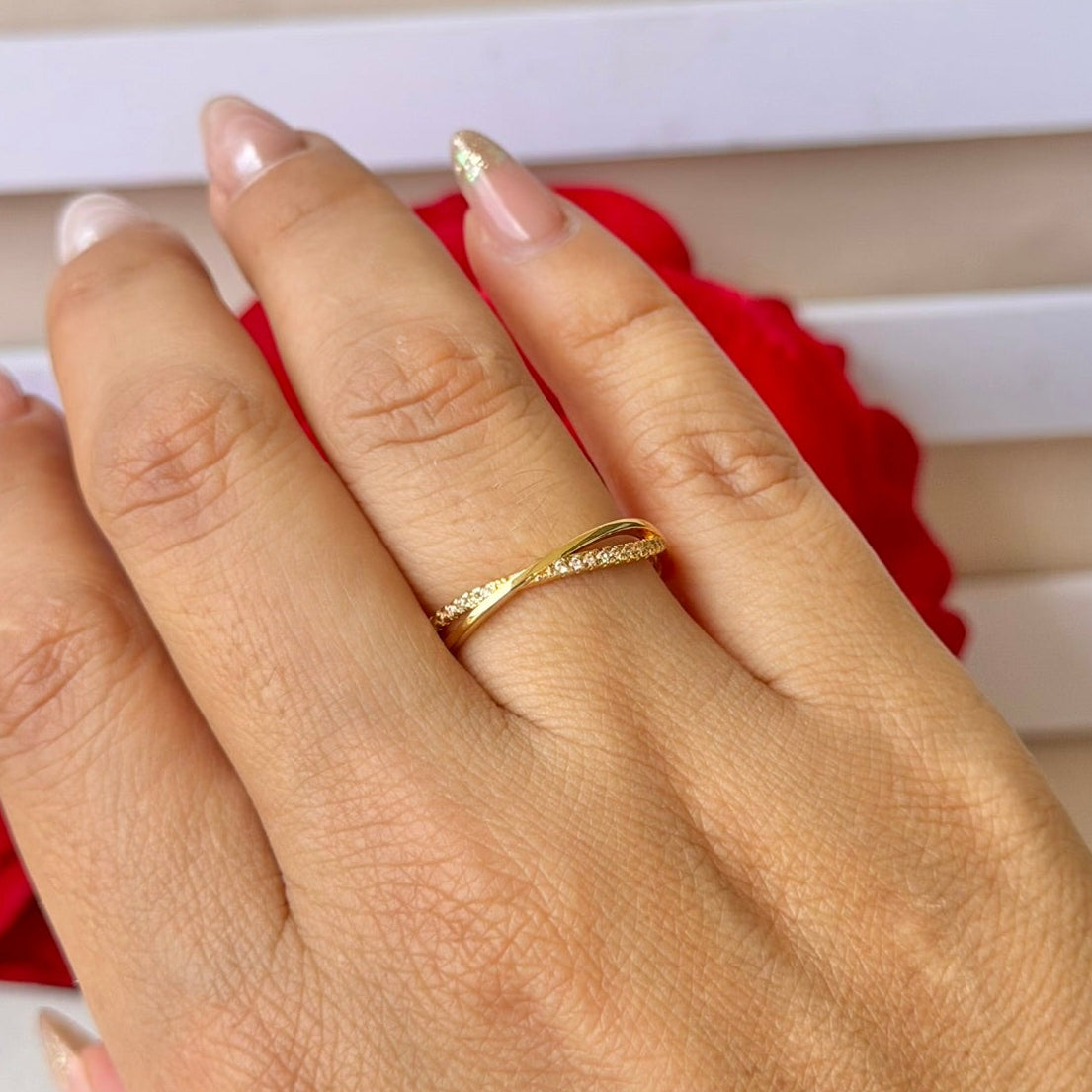 ANILLO ENLAZADO X2 LISO CIRCON