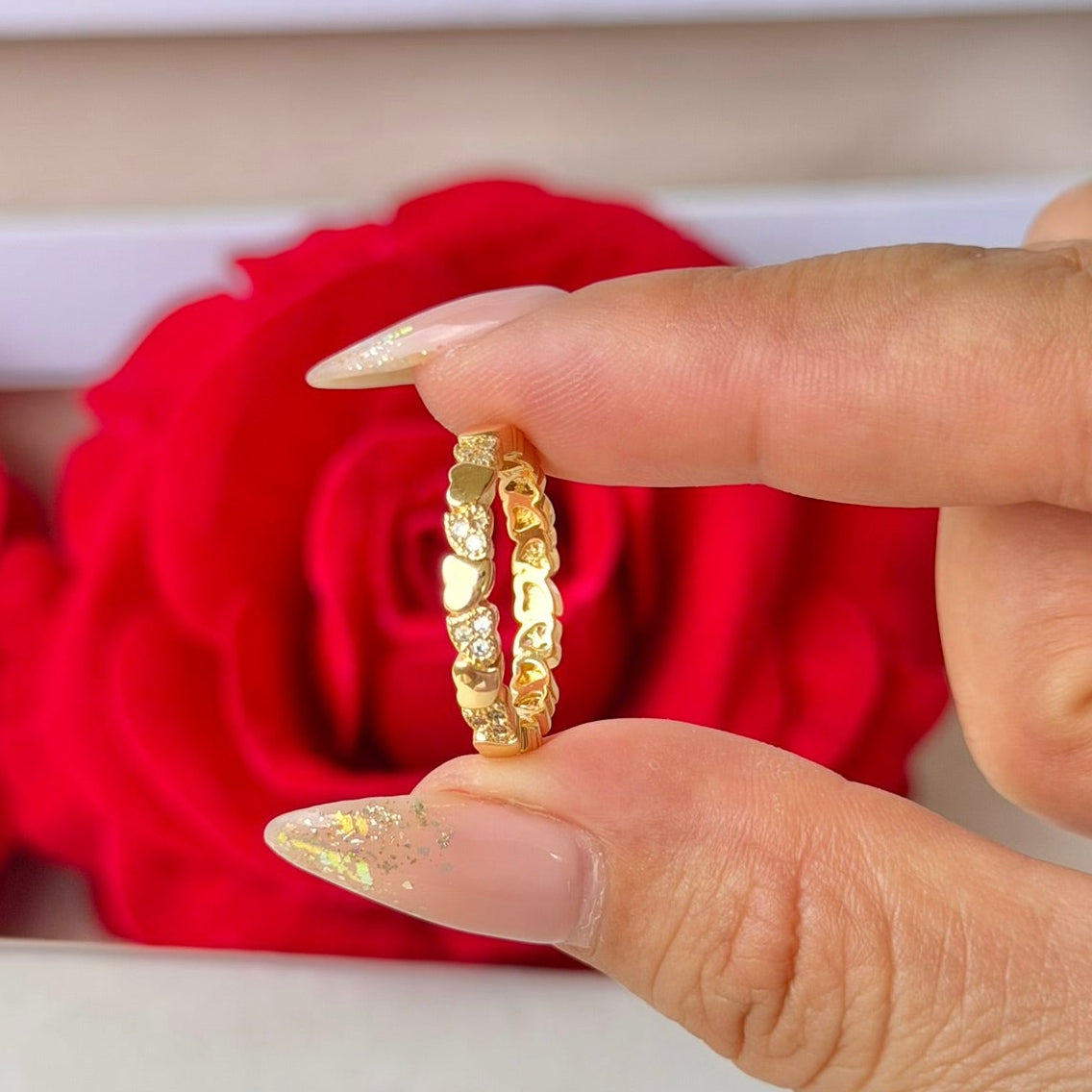 ANILLO CORAZON LISO CIRCON
