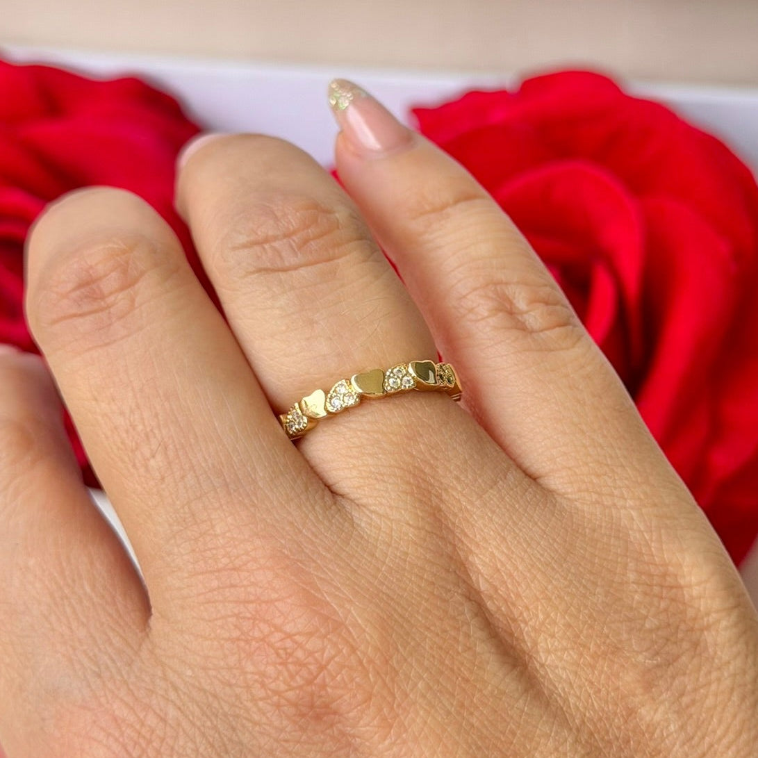 ANILLO CORAZON LISO CIRCON