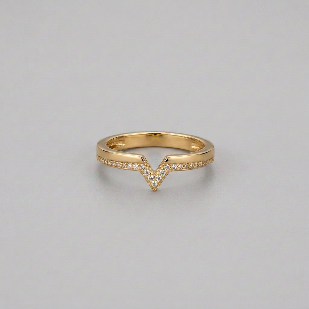ANILLO V LISO MITAD CIRCON