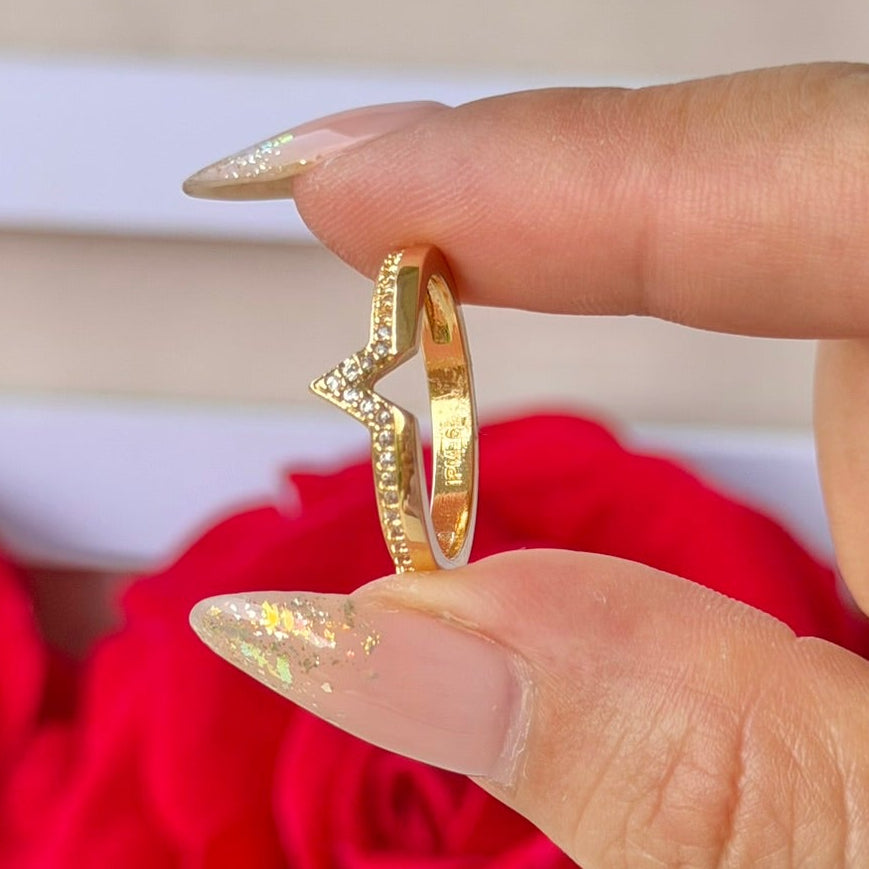 ANILLO V LISO MITAD CIRCON