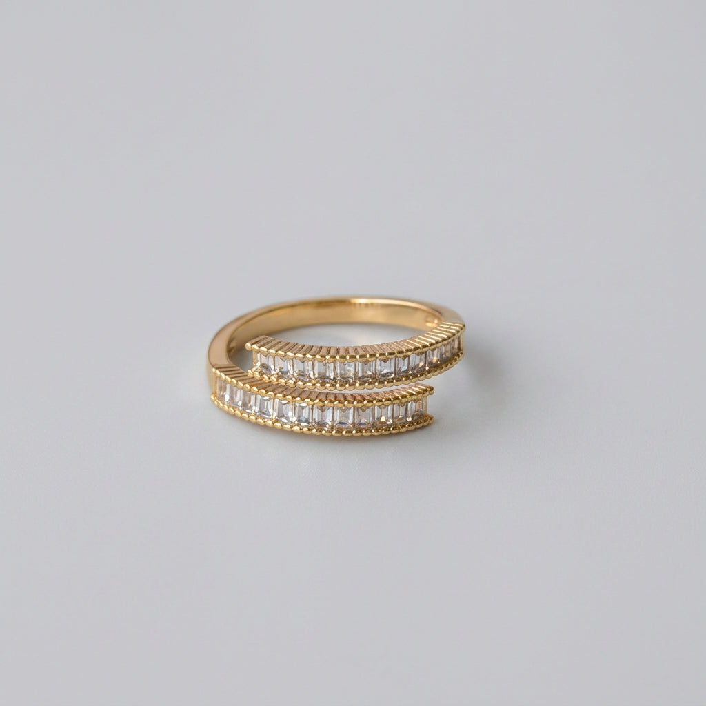 ANILLO DOBLE CON PIEDRA BAGGE