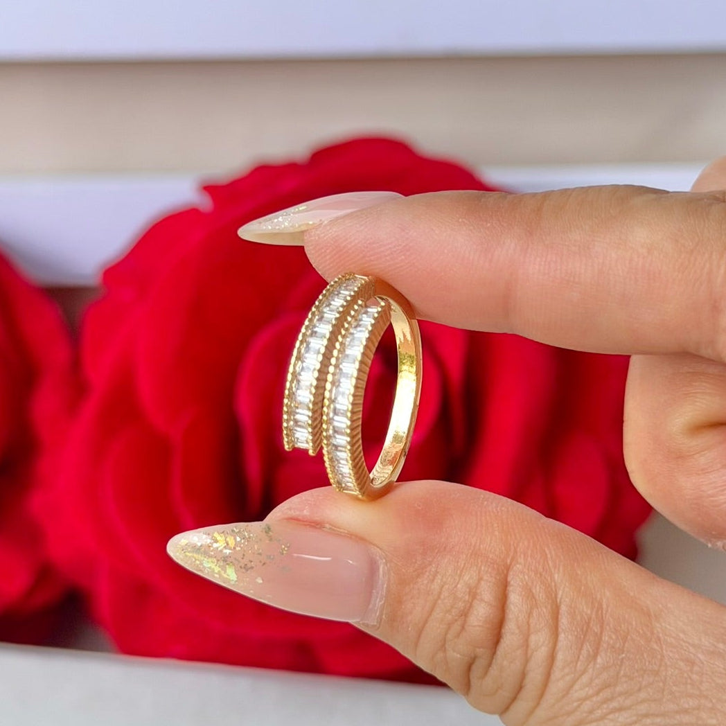 ANILLO DOBLE CON PIEDRA BAGGE