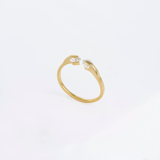 Anillo Circonia Corazon Ajustable